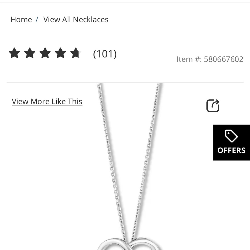 Kay’s Hallmark Silver Heart With Cross Necklace With Diamonds